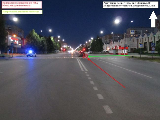 В Ухте водитель Kia Rio сбила пешехода на пр-те Ленина